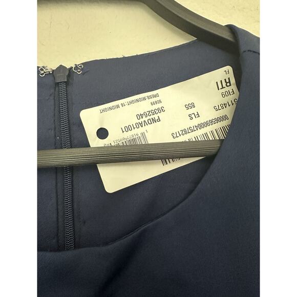 Ieena Mac Duggal Midnight Sleeveless V-Neck Beaded Shoulders Dress 55600 Size 16 - Picture 4 of 8